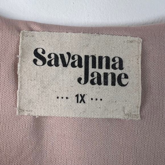 Savanna Jane Animal Print Embroidered Boho Shirt Dress Ruffle Hem Casual Size 1X - Picture 4 of 16